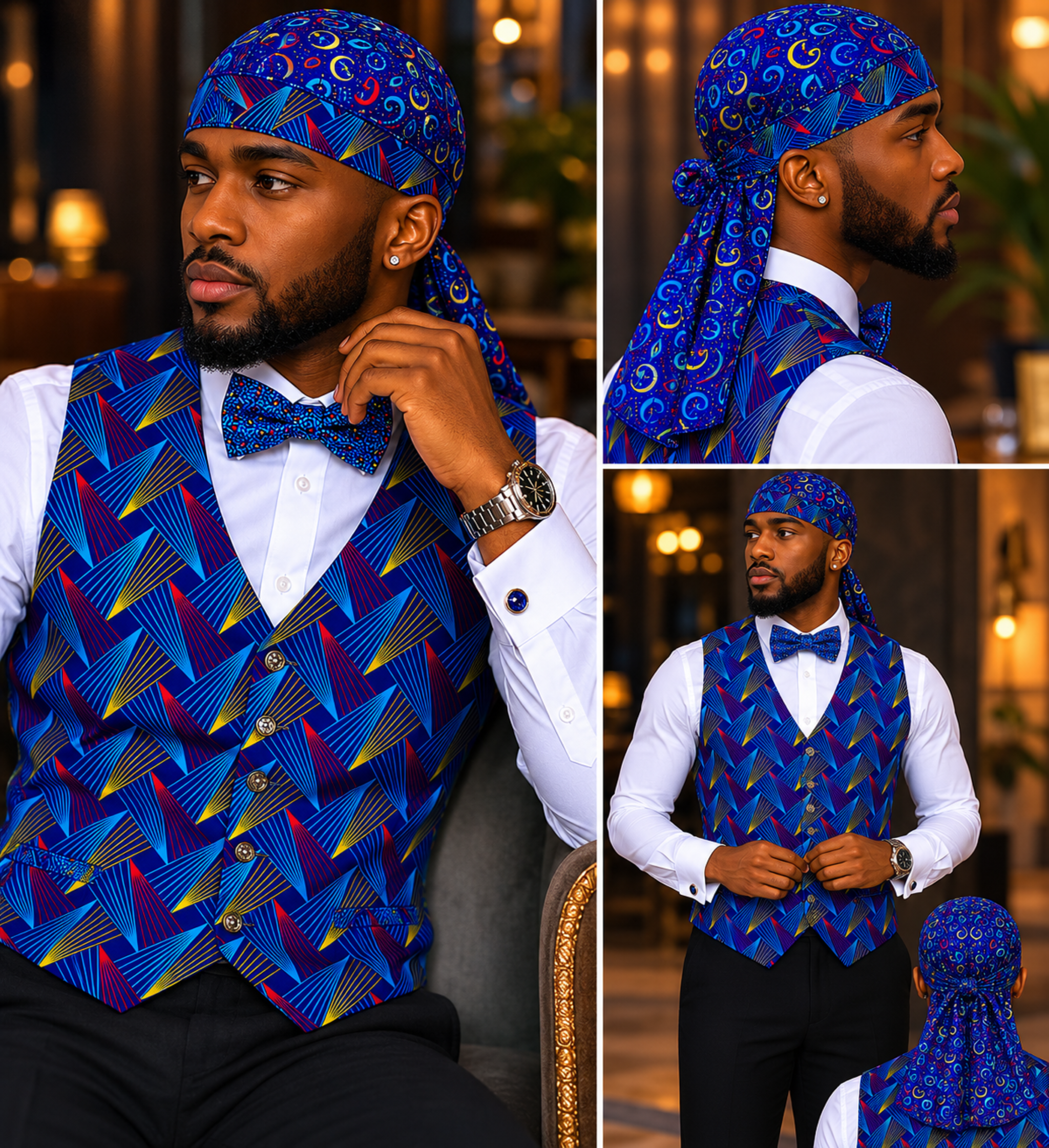 Men's Seshweshwe Waistcoat - Elegance for Africa