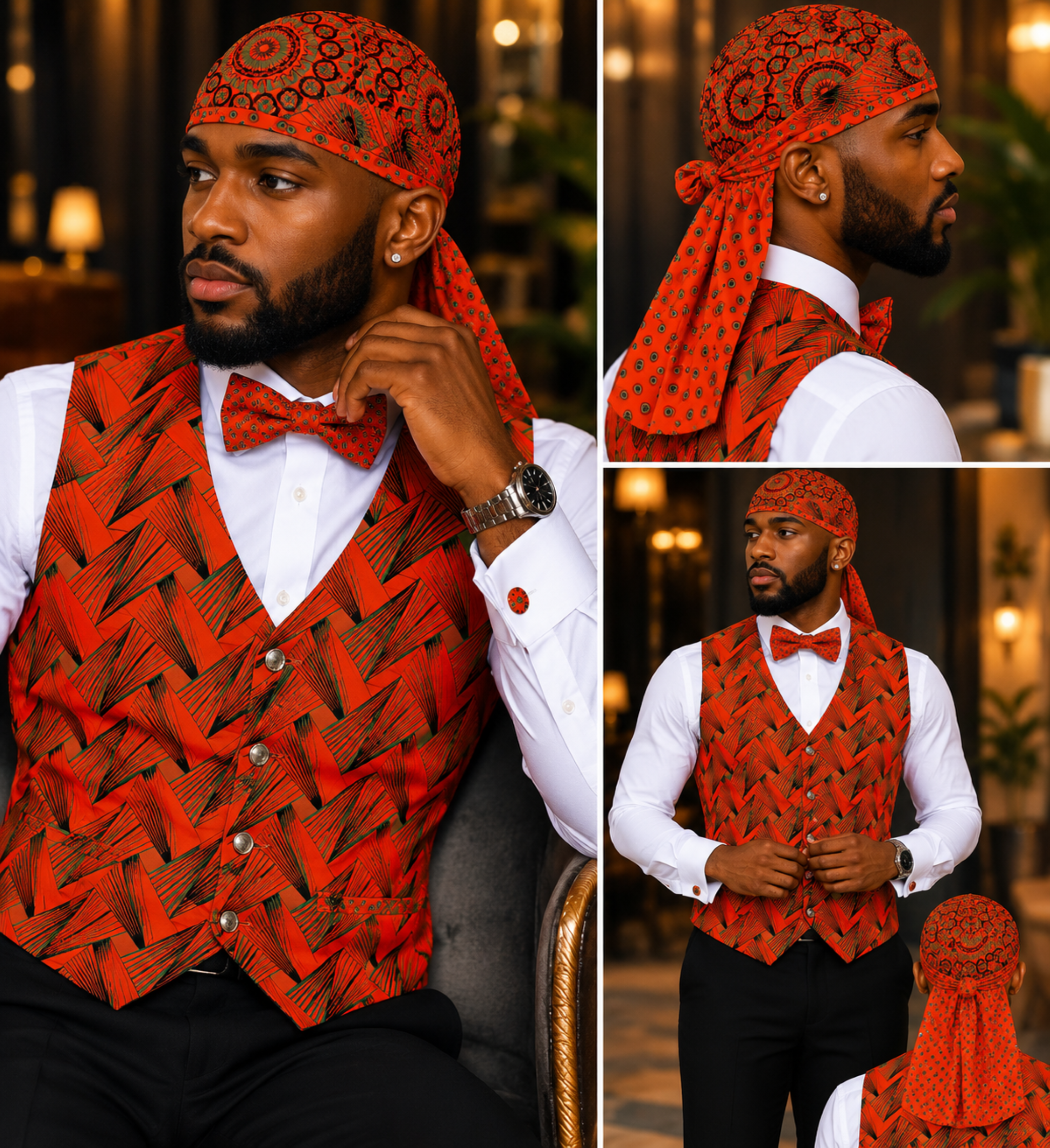 Men's Seshweshwe Waistcoat - Elegance for Africa